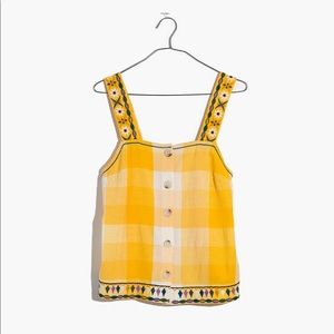 Madewell Embroidered Check Cami Top. BNWT
